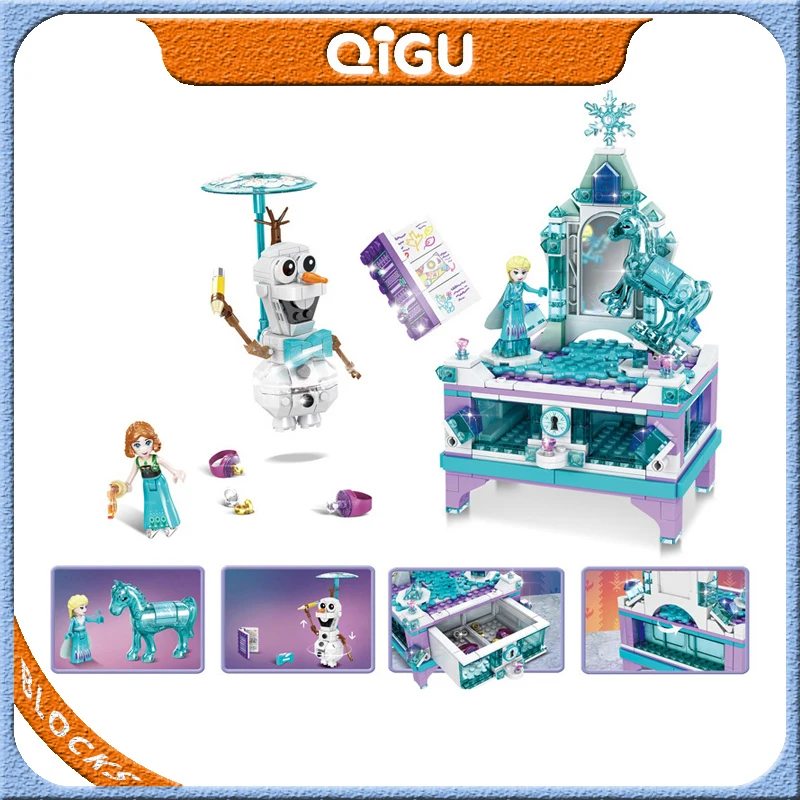 

2020 Newest Creator Girl Friends Princess Queen Elsa's Jewellery Box Building Blocks Bricks Legoinglys Kids Toys