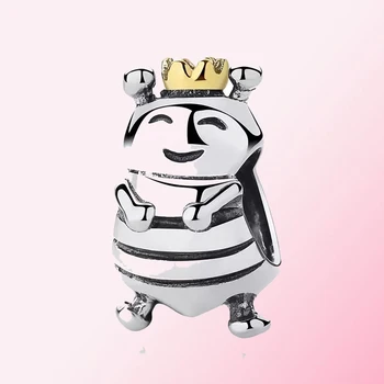 

100% 925 Sterling Silver 1: 1 Queen Bee Charms High Quality Ladies Beads DIY Bracelet Jewellery Factory Free Direct Shipping