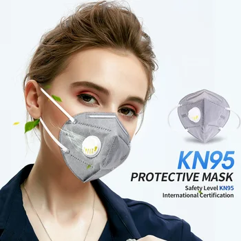 

KN95 Face Masks With Breathing Valve Respirator Face Mask 5 Layers Protection Anti-dust Reusable tapabocas mascarillas masque