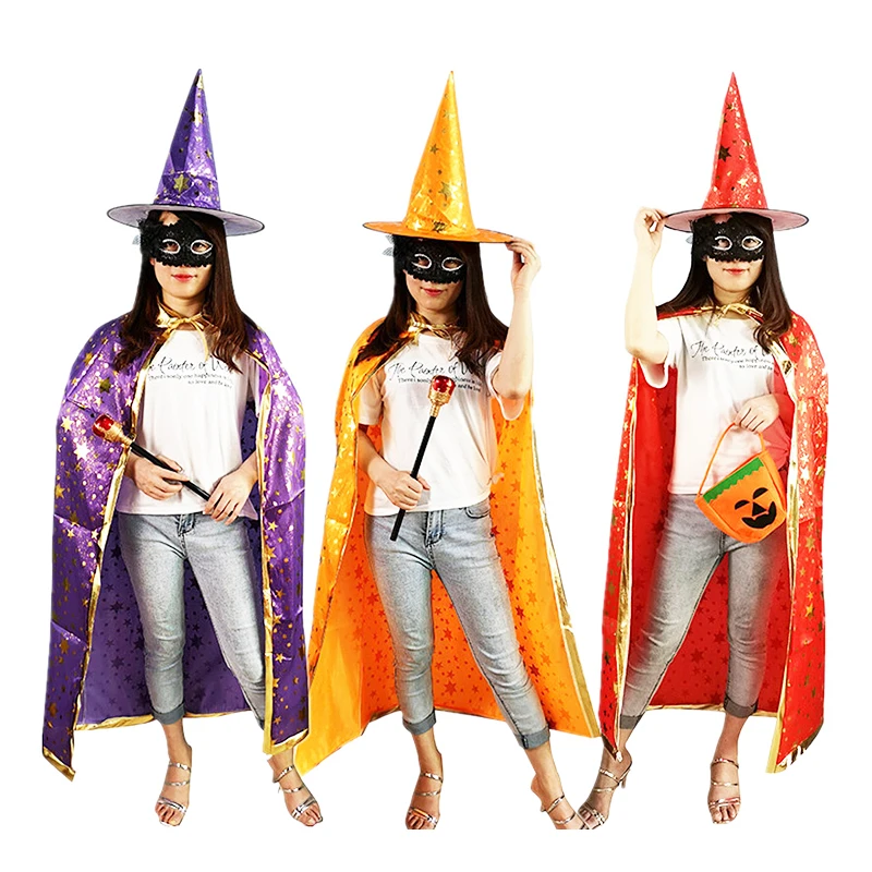 

Halloween Costume Party Children Kids Cosplay Costume Witch Dress With Hat Boys Girls Cosplay Halloween Decorations Accessories