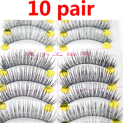 10pair style 4 10 пар, Черные Накладные ресницы для макияжа, хлопковые инструменты для наращивания ресниц, длинные толстые накладные ресницы, макияж, накладные ресницы - Цвет: 10pair style 4