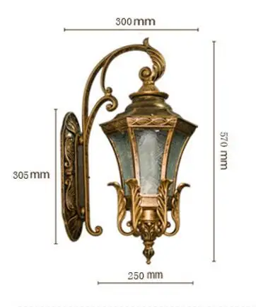И модный светодиодный светильник в Европейском саду, для двери, коридора, для отеля, для улицы, водонепроницаемый, настенный светильник - Испускаемый цвет: Bronze -A  Small