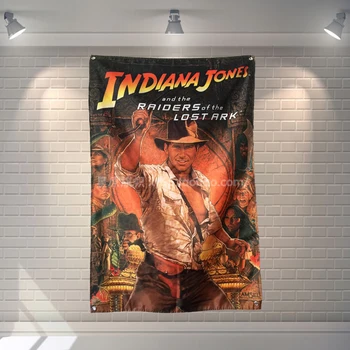

"Indiana Jones" classic movie Sign Cloth Flag Four-Hole Hanging paintings Cafe Hotel Music Studio Decoration