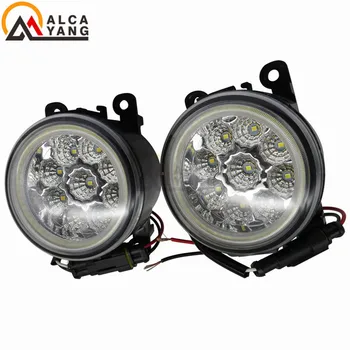 

For Peugeot 207 307 407 607 3008 SW CC VAN 2000-2013 Car Styling 90mm Round Front Bumper Fog Lamps Fog Lights Angel Eye