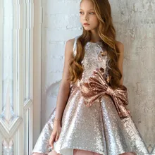 Блестящие платья с цветочным узором и блестками для девочек, многослойное платье-пачка из тюля без рукавов для девочек, пышные платья для выпускного вечера