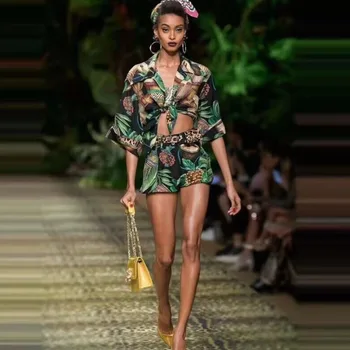 

BGW HT4117 Mini Floral Print Jumpsuit Cocktail Dresses Half Sleeves Two Pieces Abiti Da Cerimonia Da Cocktail 2020