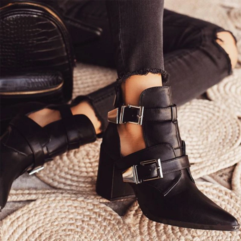 Новинка 2019 года сезон осень женские ботильоны в западном стиле на не сужающемся
