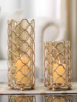 Hollow Out Metal Rack Golden Geometry Vase 4