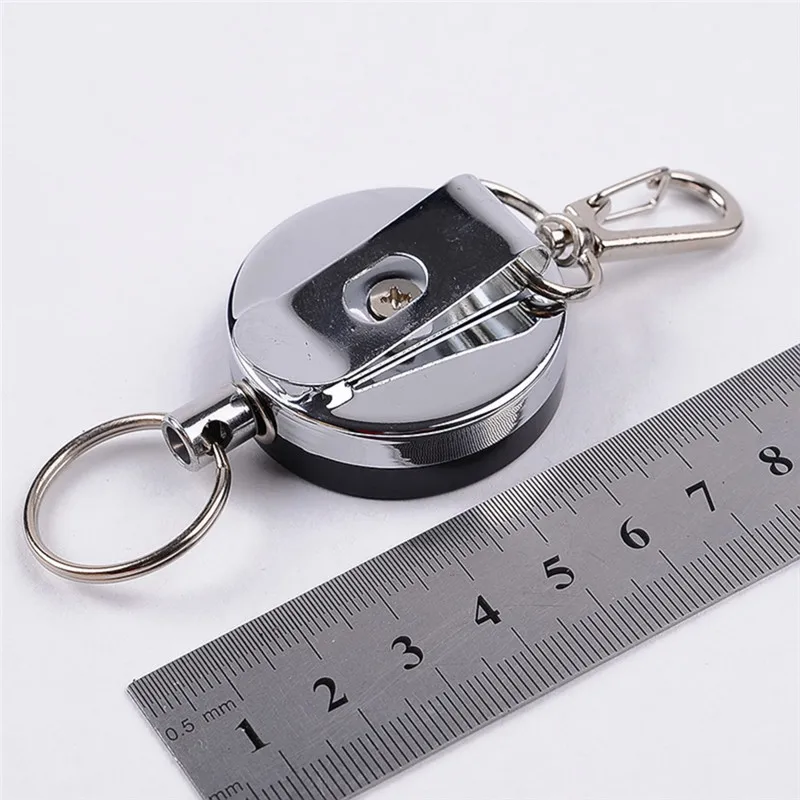 

Resilience Steel Wire Rope Elastic Keychain Recoil Sporty Retractable Alarm Key Ring Anti Lost Ski Pass ID Card
