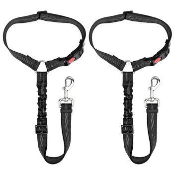 

Dog Seat Belt, 2 Sets of Pet Car Seat Belt with Adjustable Dog Leash