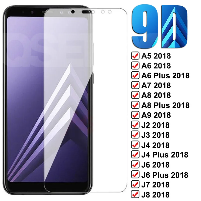 Защитное стекло 9D для Samsung Galaxy A5 A7 A9 J2 J8 2018 A6 A8 J4 J6 Plus A10 A30 A50 A70 защита экрана из