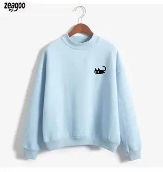 

Women Casual O-Neck Long Sleeve Cute Animal Autumn, Winter Regular Print Embroidery Pullover Sweatshirt