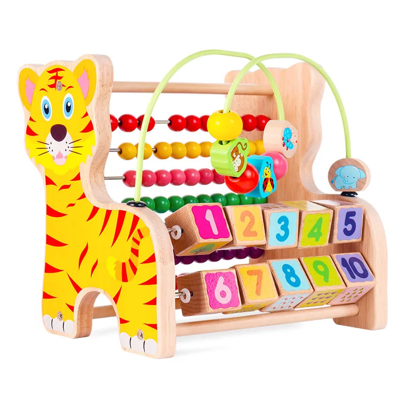 

Wooden Animal Bead-stringing Toy Beaded Bracelet Multi-functional Calculation Frame Early Education Children Toy Abacus Frame Bu