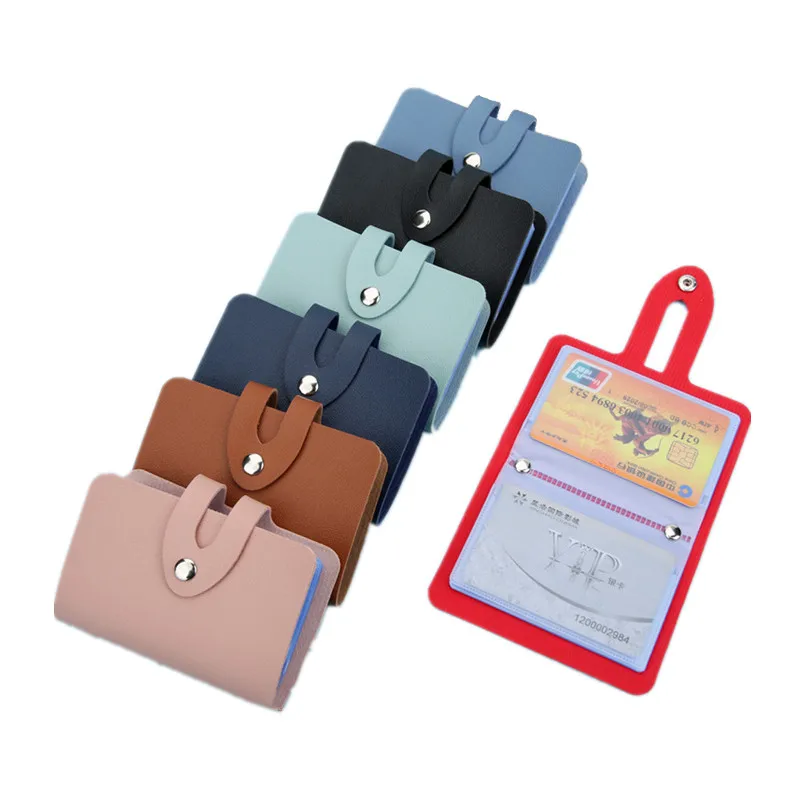 

1pc 24 Slots Hasp Type ID Business Credit Card Stock Holder Bag Paper Money Storage Bag PU Leather Credit Card Protective Cover