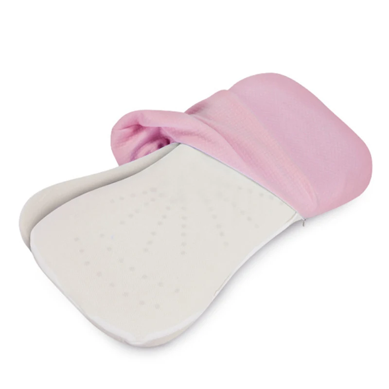 Pink (two-layer) От 0 до 6 лет подушка для младенца Форма малыша позиционер сна против скатывания Подушка предотвращает плоская подушка для головы Новорожденный ребенок подушка памяти - Цвет: Pink (two-layer)
