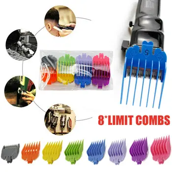 

8pcs Universal Hair Clipper Limit Comb Size Guide Barber Accessory Replacement For Hair Clipper Trimming