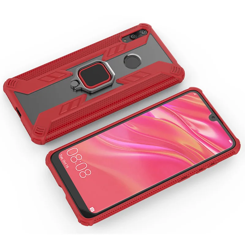 Для Huawei Y7 чехол Магнитный Анти-осенний Мягкий край ударопрочный полный чехол для Huawei Y7 Pro кольцо держатель чехол для телефона