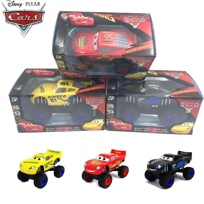 Pixar cars 3 большие колеса игрушечный автомобиль светильник ning McQueen ramirez Jackso звук и