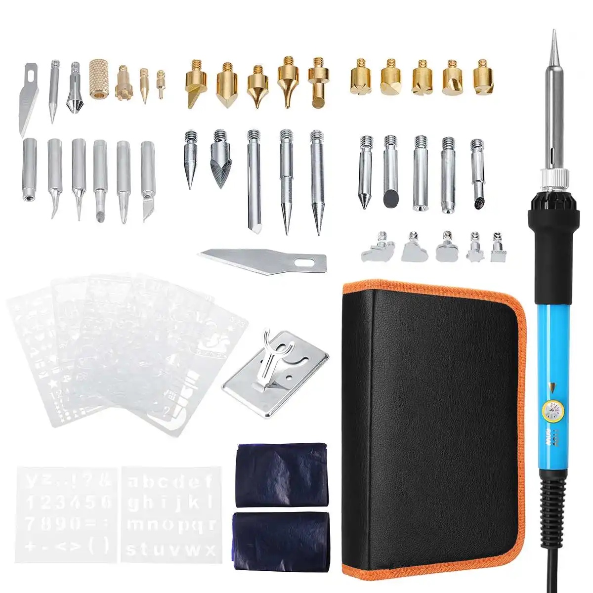 

60PCS 110V 60W Wood Burning Pen Soldering Tips Set Heat Transfer Tools Iron Temperature Control Soldering Iron