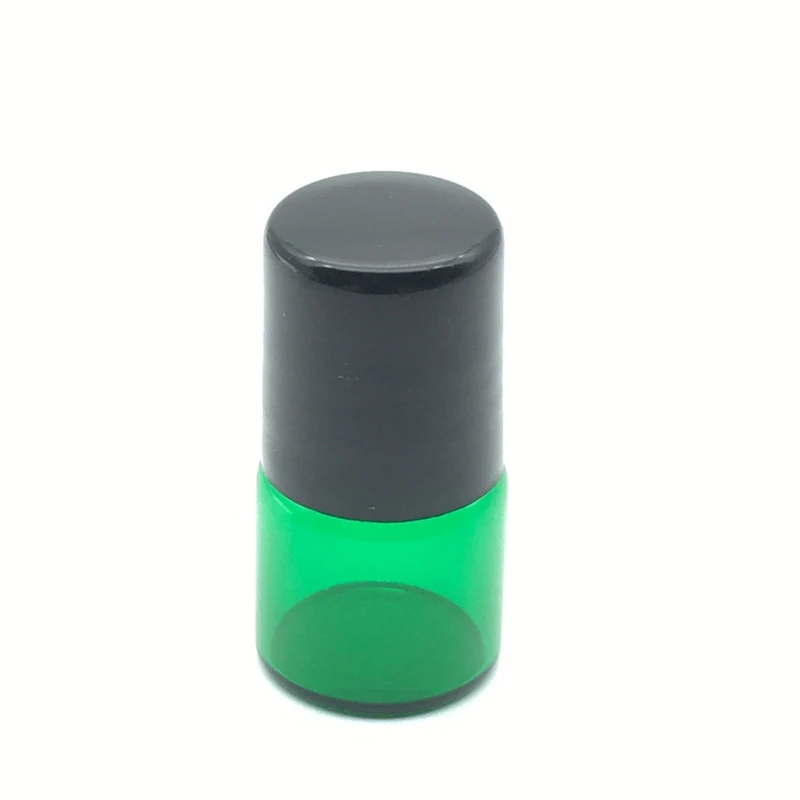 100pcs Refillable Empty 1ml Green Roller Glass Bottle for Essential Oil Perfume Roll-On Vials Deodorant Containers