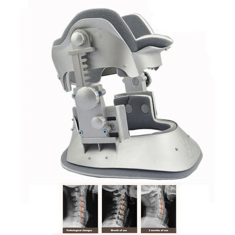 Neck Traction Device Cervical Neck Tractor Traction Orthosis Braces Neck Brace Collar Household Pain Relief Schubert Chubert