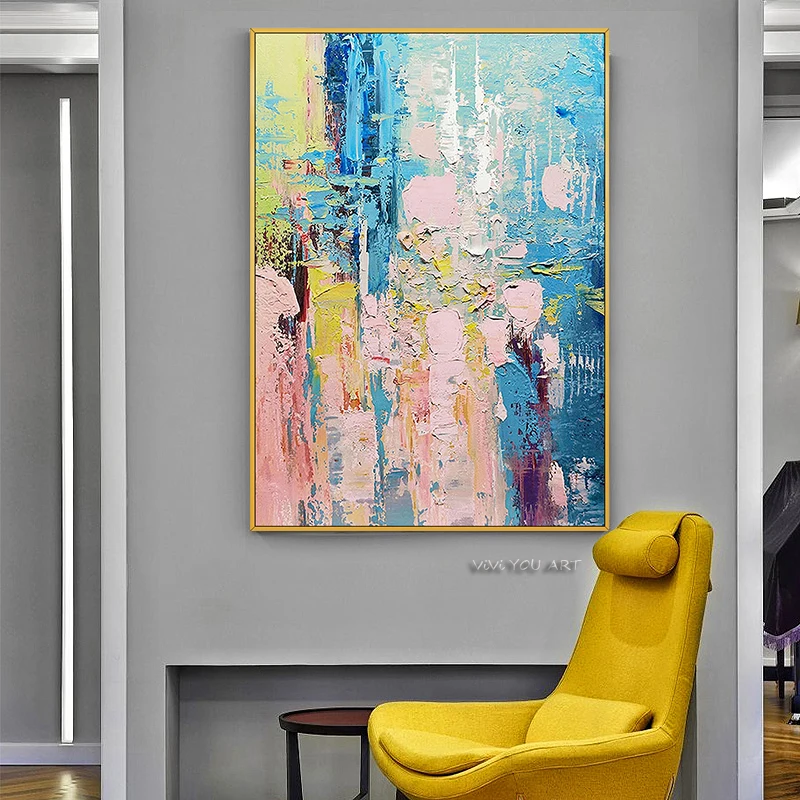 Nordic Colorful Golden Scandinavian Poster Modern Abstract Canvas Painting Wall Art  Pictures for Living Room Home Decor