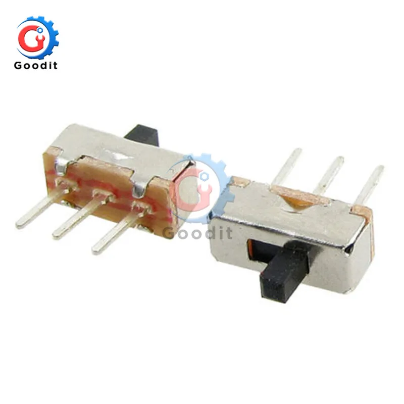 20 шт. SS12D00G3 скользящий переключатель 2 положения SPDT 1P2T 3Pin PCB панель мини Вертикальная Зажимная скоба переключатели для DIY электронных аксессуаров