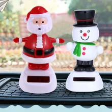 Милая Солнечная энергия Снеговик качающаяся голова фигурка приборной панели автомобиля украшения Настольная кукла игрушка авто рождественские подарки