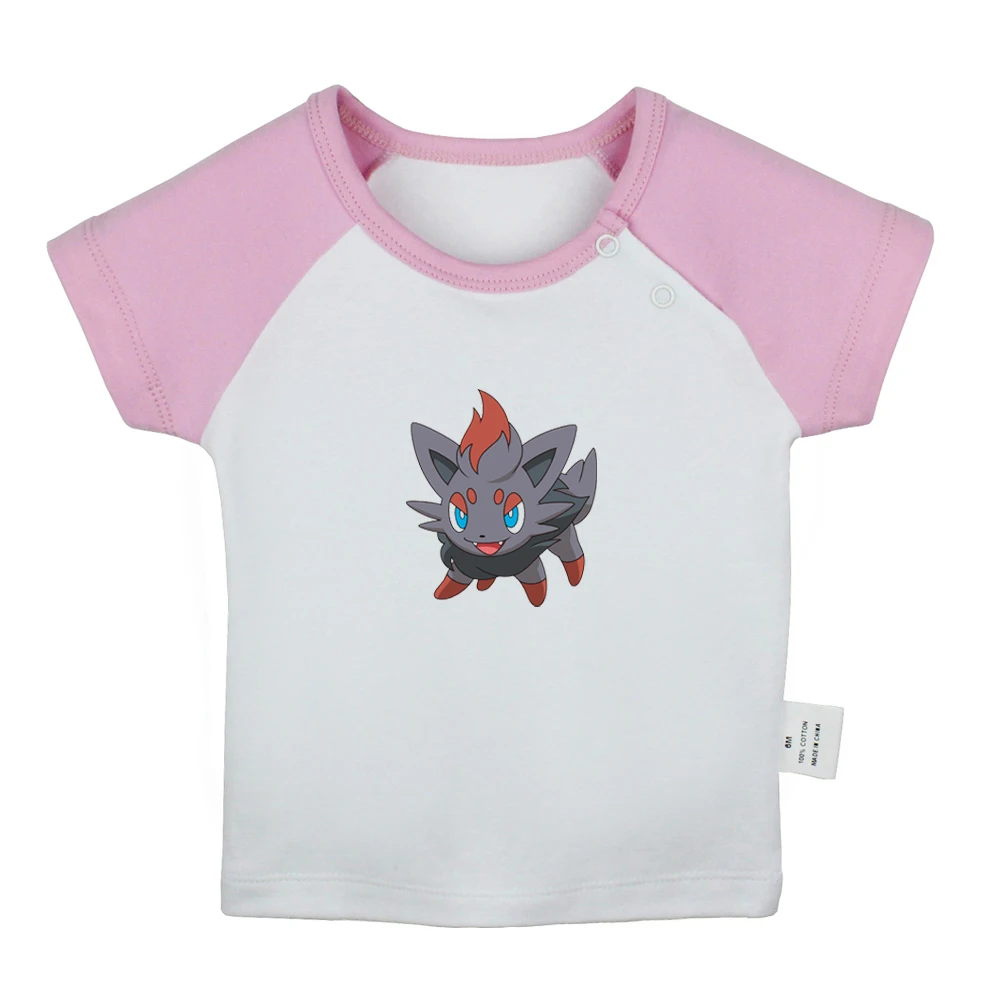 JbBabyYCP658D Футболки для новорожденных с рисунком из мультфильма «Pokemon Zorua Wartortle Goldeen Oddish»; цветные футболки с короткими рукавами для малышей - Цвет: JbBabyYCP658D