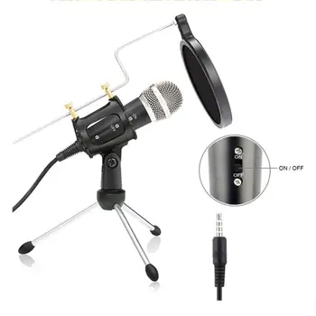 

Condenser Recording Broadcast PC Microphone for Computer Desktop Laptop Chatting