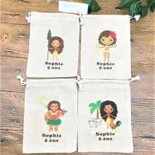 Персонализированные названия Moana день рождения любимые пакеты-Пользовательские Moana любимые пакеты-дети день рождения сумки-Персонализированные любимые пакеты-Goodie Ba