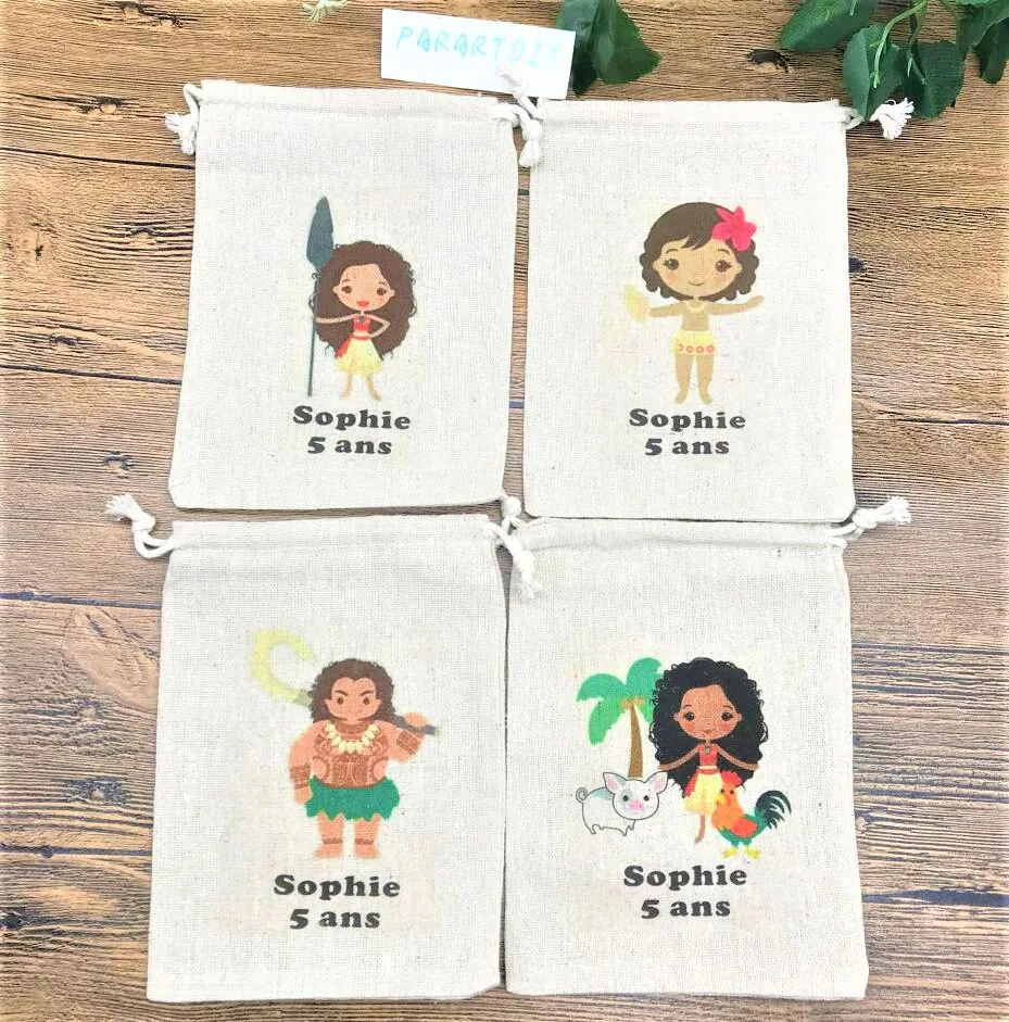 

Personalise names Moana Birthday Favor Bags-Custom Moana favor Bags-Kids Birthday Party Bags- Personalized Favor Bags-Goodie Ba