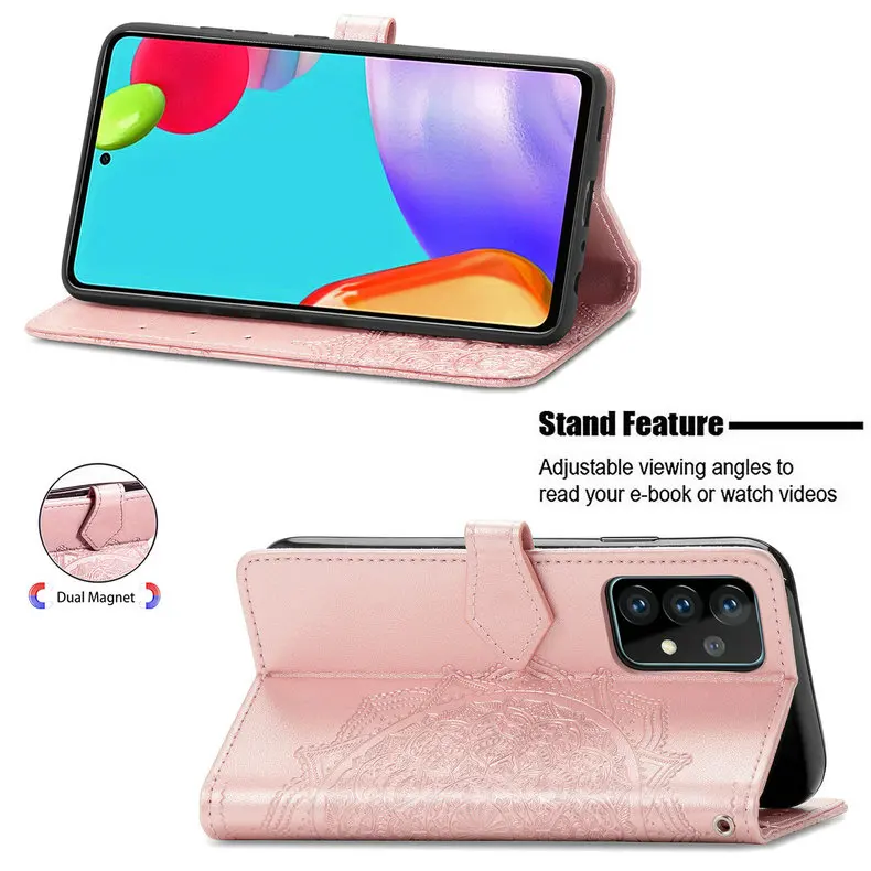 samsung cute phone cover Mandala Leather Card Slot Wallet Phone Case for Samsung Galaxy A12 A02S A42 5G 2020 A 12 52 A32 A52 A72 Flip Cover Shell Coque samsung cute phone cover