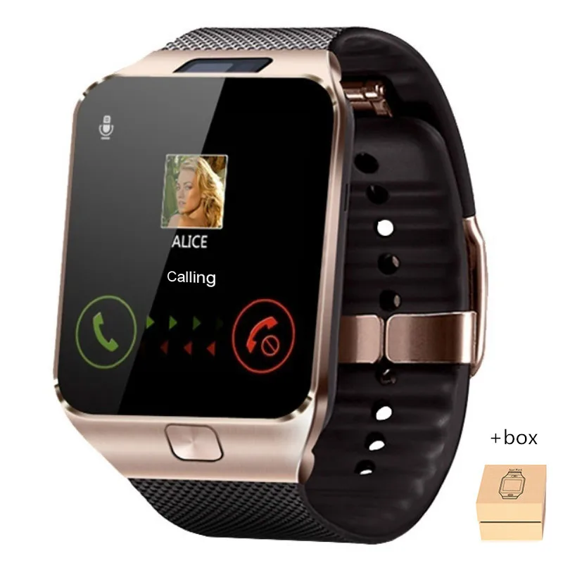 Умные часы с камерой Q18 Bluetooth SmartWatch SIM TF слот для карт фитнес трекер активности спортивные часы Android PK DZ09 часы - Цвет: dz09 gold