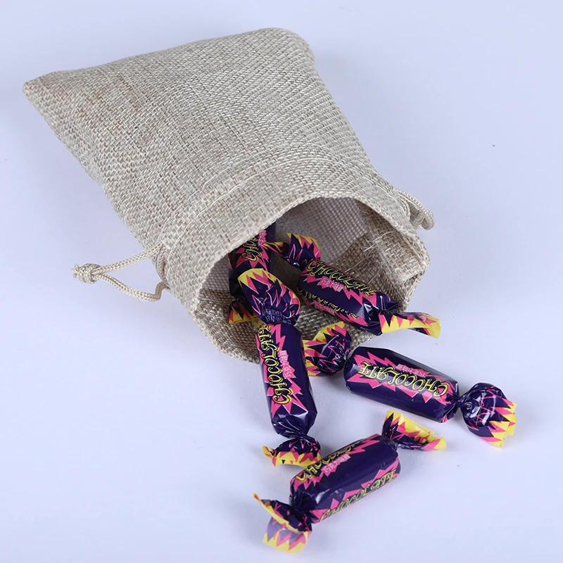 10 шт свадьба/Рождество в декорированном мешковиной горшке сумка &quotсделай сам&quot из натурального джута