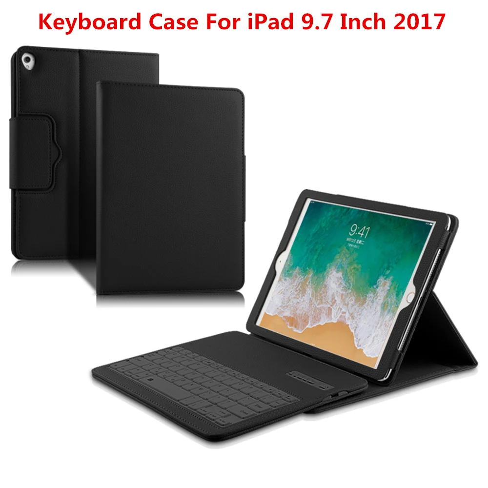 Чехол для клавиатуры для ipad Pro 12,9 Чехол для ipad Pro 11 ipad 9,7 PU кожаный чехол с подставкой со съемной клавиатурой Blutooth - Цвет: iPad 9.7 Inch 2017
