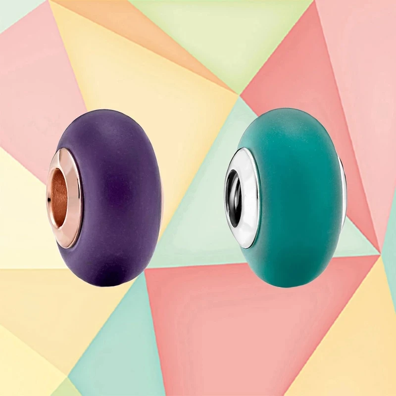 

Шарм из стерлингового серебра 2021 пробы, матовый фиолетовый Мурано, 925, подходит для оригинальных украшений для браслета, стеклянные бусы, амулеты