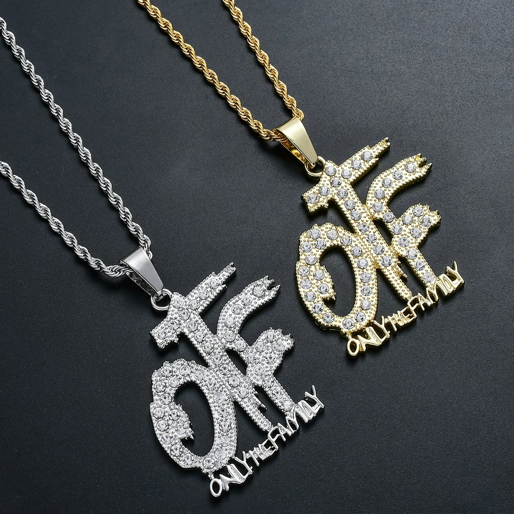 Мужские хип-хоп полностью Стразы OTF формы подвески ожерелье s Bling Iced Out звено Веревки Цепи Письмо ожерелье мужские ювелирные изделия подарок