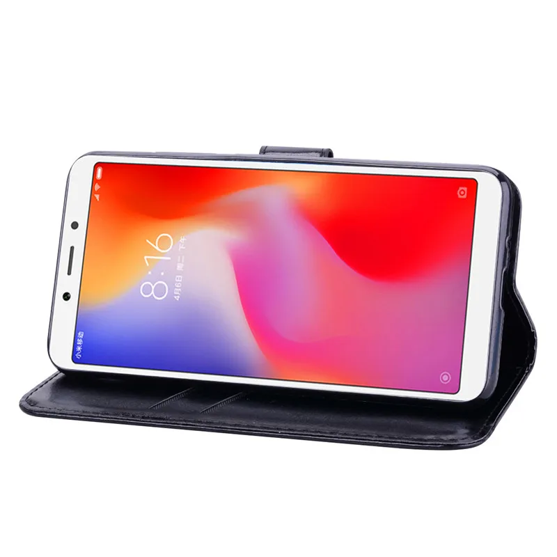 Кожаный флип-чехол для Xiaomi Redmi 6A телефона бумажник чехол для телефона для Xiaomi Redmi 6A держатель для карт чехол книжка Funda Redmi 6A чехол