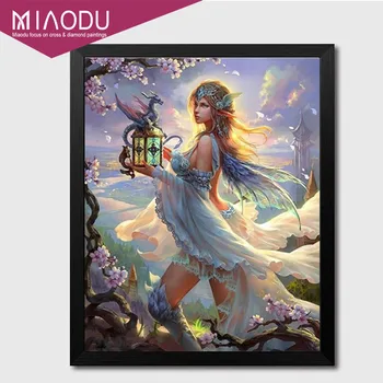 

Miaodu Diamond Painting Cartoon 5d Diamond Painting Full Drill Square Goddess And Dragon Girl Diy Cross Stitch Kits friend gift