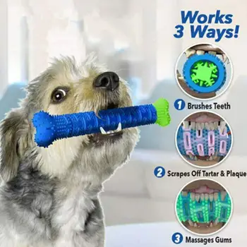 

Dog Toothbrush Chew Doggy Toy Soft Rubber Teeth Cleaning Dot Massage Toothpaste Puppy Brush Molar Stick Pet Dental Care Supplies