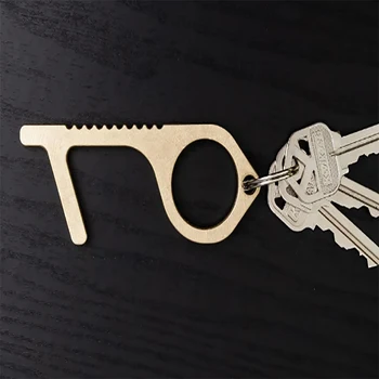 

SAFE EASY WAY TO AVOID GERMS ANTIMICROBIAL BRASS ALLOY TOOL Hygiene Hand Antimicrobial Brass EDC Door Opener Stylus Portable