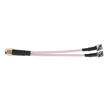 

RP-SMA male to 2x TS9 plug RA Y type Pigtail Cable RG316 10cm for 3G USB Modem Gold