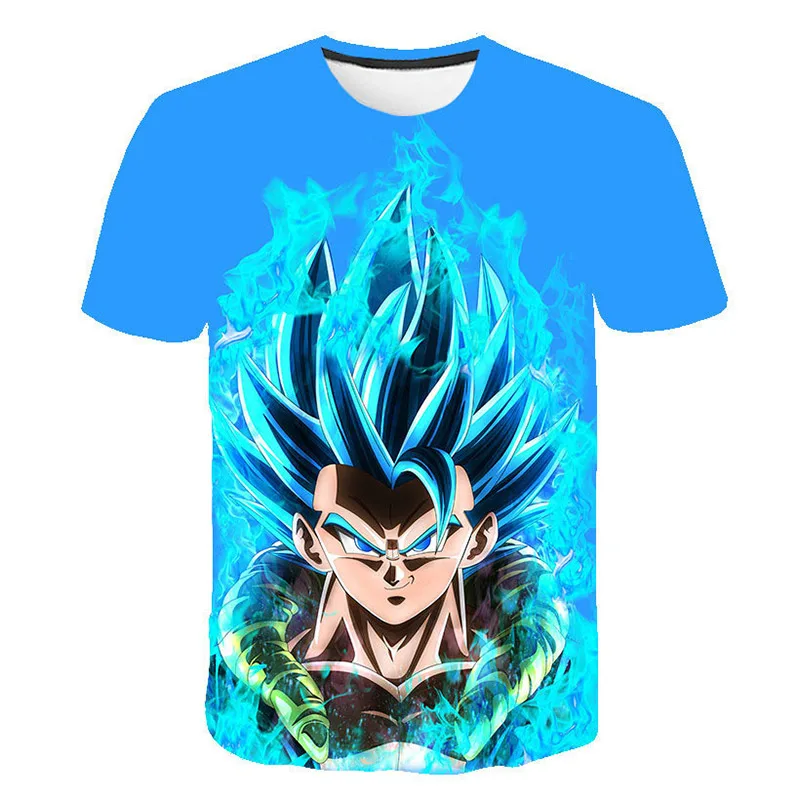 Новинка Мужская 3D футболка Dragon Ball Z Ultra Instinct Goku Super Saiyan God Blue Vegeta с рисунком летняя футболка Размер 6XL - Цвет: picture color