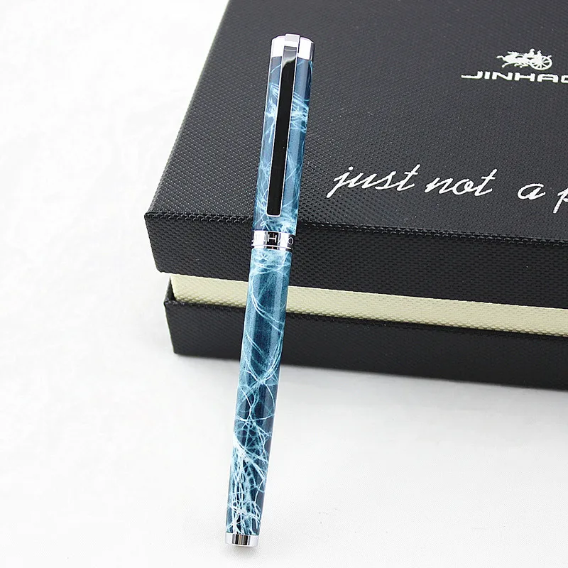 Перьевая ручка Jinhao с серебряным зажимом офисные канцелярские Роскошные F наконечник для письма чернильные ручки для делового подарка - Цвет: S
