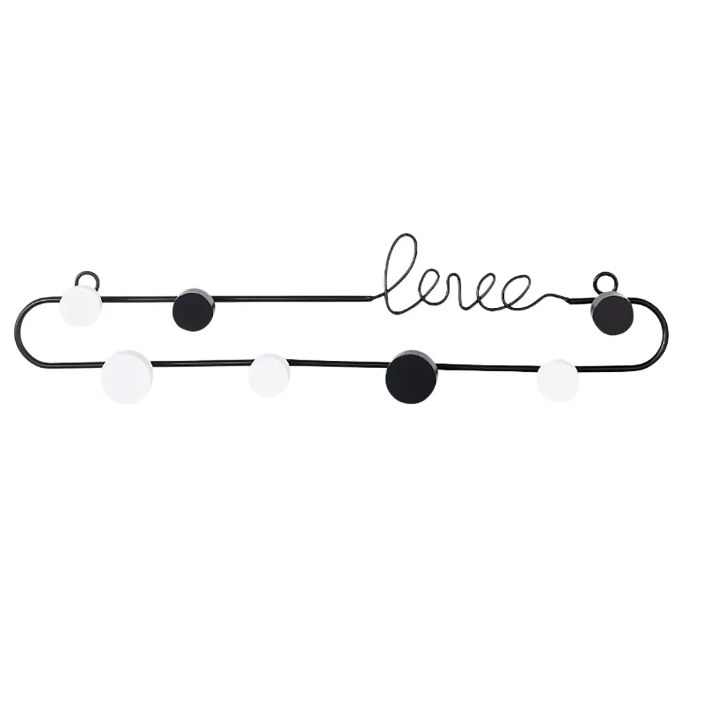 Декоративный крючок с надписью «Love» для гостиной, настенный крючок для ключей, металлический крючок для спальни, металлическая стойка для хранения, кухонные стеллажи, Органайзер - Цвет: A
