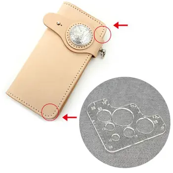 

Clear Acrylic Template Round Corner Stitching Ruler Stencil Full Size Template Pattern Drawing Ruler Leathercraft Tools