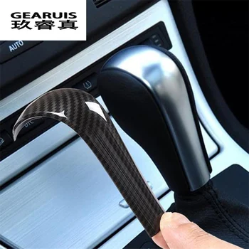 

Car Styling Carbon fiber Gear Shift Handle Sleeve Sticker Cover Trim For BMW 5 series E60 X3 E83 6 series E63 X5 E53 Accessories