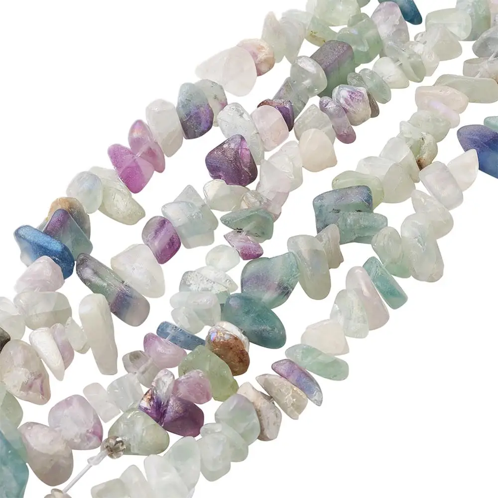 Бусины Из Натурального флюорита с гальваническим покрытием 5 нитей для