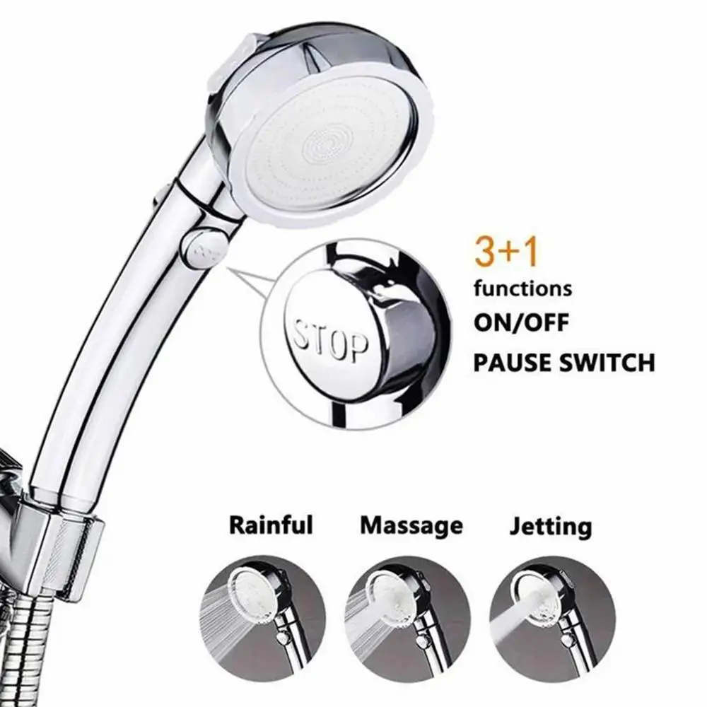 Japanese-Style Supercharged Shaking Head Shower Multi-Function One-Button Water Stop Nozzle Large Water Shower Head